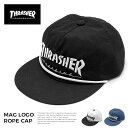 スラッシャー 帽子 メンズ THRASHER キャップ スナップバック ストレートキャップ ベースボールキャップ BBキャップ メンズ レディース ロープ スラッシャー ブラック ホワイト ネイビー メンズ レディース スケート プレゼント ゆうパケット