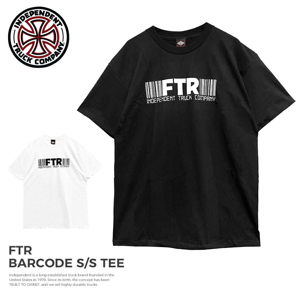 インディペンデント Tシャツ ゆうパケット送料無料 INDEPENDENT FTR BARCODE S/S TEE BLACK L メンズ レディース バーコード 半袖 ショートスリーブ スケーター ストリート ロゴ