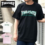 【10％オフ中】 スラッシャー Tシャツ THRASHER ブランド メンズ レディース ROSE ローズ 半袖 バラ ばら 薔薇 ロゴ ブラック ホワイト ピンク LOGO TEE kemio けみお THRASHER トップス スケート ストリート