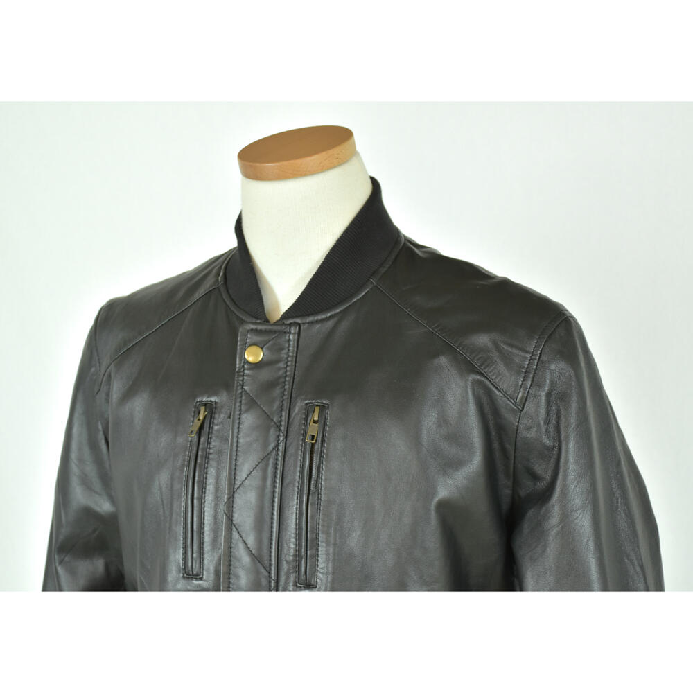 Rakuten - Sheepskin Leather Bomberジャケット・メンズシ−プスキンボンバージャケット・ブラック
