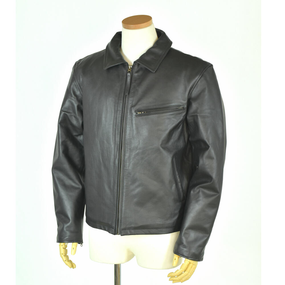 Rakuten - Napa Cowhide Leatherメンズ・トラッカージャケットブラック