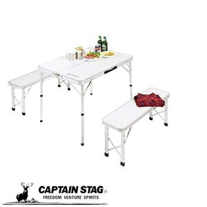 キャプテンスタッグ ラフォーレ ベンチインテーブルセット キャンプ バーベキュー アウトドア 机 椅子 UC-0005