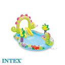 【7月20日限定抽選で100%ポイントバック!】 INTEX 家庭用プール フレンドリーイグアナプレイセンター プール 日本正規品 プール プレイプール すべり台 滑り台 スライダー 家庭用 ベランダ 庭遊び 水遊び キッズ 幼児 子供用 U-56129