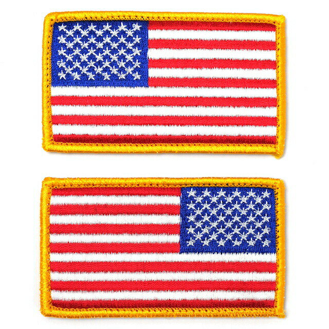 Military Patch（ミリタリーパッチ）US フラッグ 米国旗 フルカラー [フック付き]