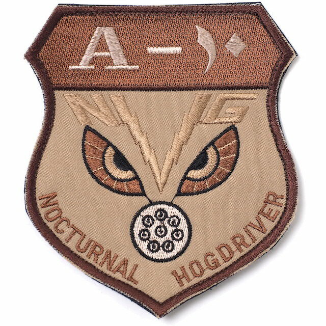 Military Patch（ミリタリーパッチ）NOCTURNAL HOGDRIVER A-10 デザート  