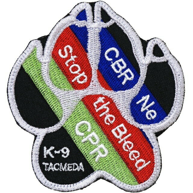 Military Patch（ミリタリーパッチ）K-9 フットプリント CBRNe パッチ [フック付き]