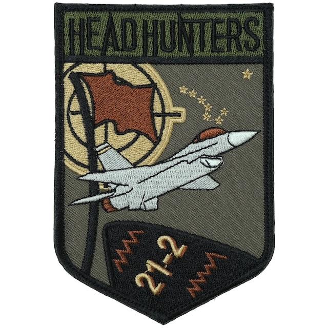 Military Patch（ミリタリーパッチ）80FS RFA 21-2 HEAD HUNTERS パッチ [2種][フルカラー][OCP] [フック付き] 2