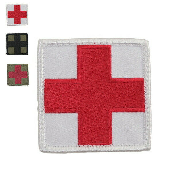 Military Patch（ミリタリーパッチ）Medical Cross 赤十字 [大／5cm×5cm]フック付き【レターパックプラ..