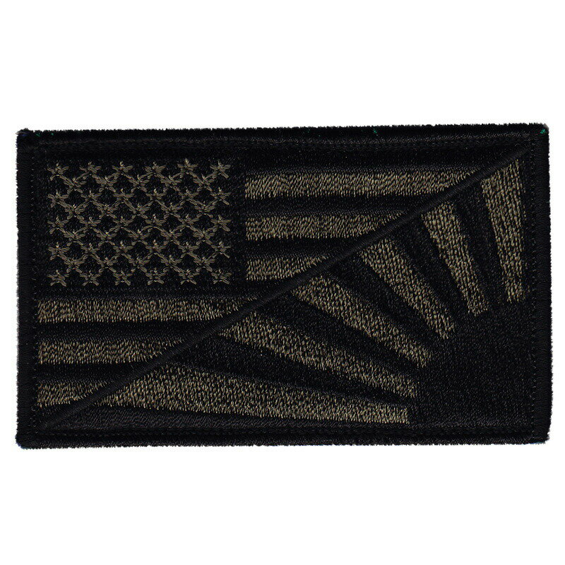 Military Patch（ミリタリーパッチ）フラッグ 2デザイン 米国旗x海軍旗／海上自衛隊旗 サブデュードフック付き