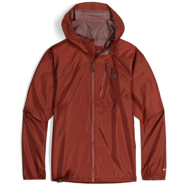 【クリアランスSALE】Outdoor Research（アウトドアリサーチ）Men 039 s Helium Rain Jacket Brick M 039 s ヘリウムレインジャケット