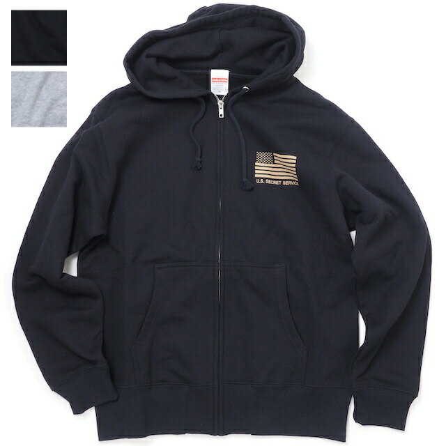 Military Style ミリタリースタイル U.S. SECRET SERVICE POLICE ZIP PARKA シークレットサービス ポリス フルジップ パーカー 10オンス [2色]