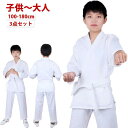 空手着 3点セット 子供 大人 ジュニア 100-180cm 空手衣 白帯 上下+帯 セット 空手 空手道着 初心者 入門者向け 男女兼用 空手スーツ 子ども ...