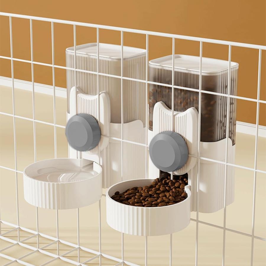 自動給餌器 猫 犬 餌やり器 ハンギングケージタイプ クリップオンタイプ 大容量1L 餌 自動 75°傾斜 食べ物がくっつかない 猫 自動給水器 給水器 水飲み 吊り下
