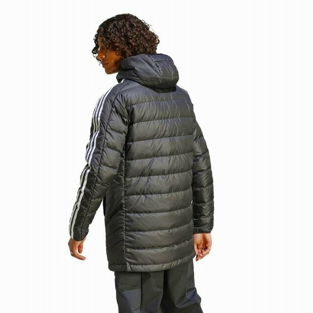 adidas アディダス エッセンシャルズ スリーストライプス ライトダウン フード付き...
