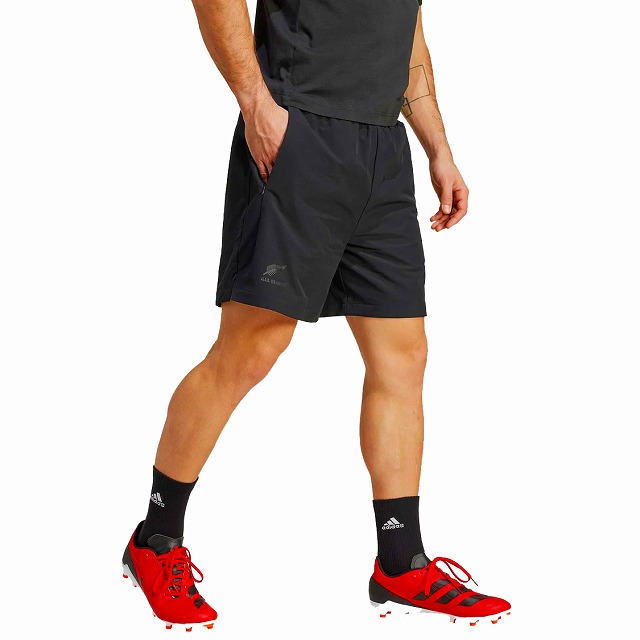 キャップ・ラガーズのadidas アディダス ALL BLACKS オールブラックス Z.N.E. ウーブンショーツ ハーフパンツ ラグビー JOJ39｜アングル2