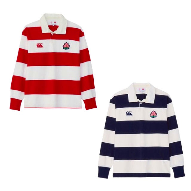 CANTERBURY カンタベリー ジャパン ロングスリーブ 4インチ ストライプ ラグビージャージ ユニセックス ラグビー 日本代表 長袖 RA44792