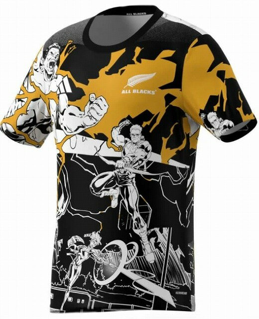 adidas アディダス オールブラックス マーベル キャプテンズ ラン ジャージー ラグビー メンズ 半袖H2202