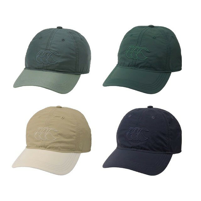 固く密に織られたしっかりとしたタフなグログラン素材を使用したキャップです。 ナイロンでありながら天然素材のようなナチュラルタッチが特徴で、 はっ水加工を施しているので、雨などの急な天候変化に対応します。 バック部分のベルトでサイズ調節が可能です。