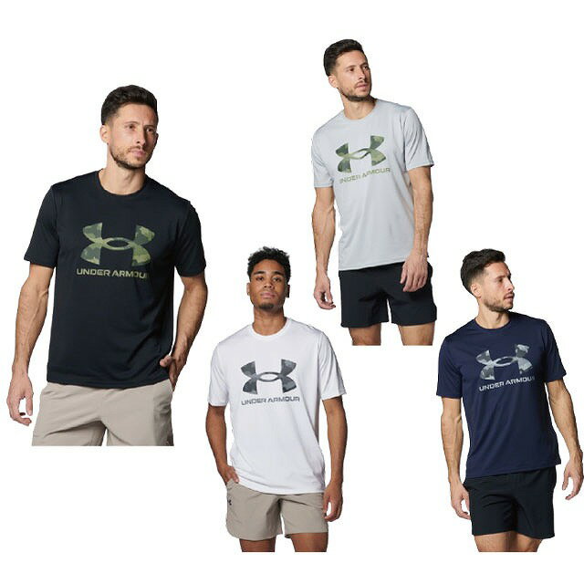 乐天商城 - UNDER ARMOUR アンダーアーマー UAテック カモ ビッグロゴ ショートスリーブTシャツ ラグビー トップス 半袖 1384797