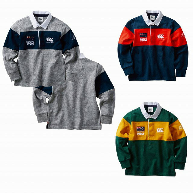 【CANTERBURY】 カンタベリー ロングスリーブ ラガーシャツ キッズ L/S RUGGER SHIRT RJ40750J