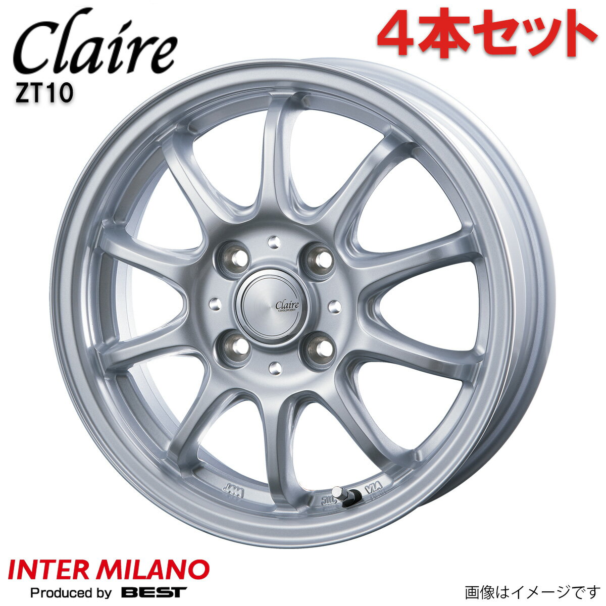 アルミホイール AZワゴン MJ23 マツダ インターミラノ クレール ZT10 4本 1台分 14インチ 4穴 【14×4.5J 4-100 INSET45 シルバー(SI)】