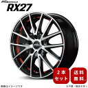 アルミホイール フィット/フィットハイブリッド GK/GP系 ホンダ 【15×5.5J 4-100 INSET43 ブラックメタリックポリッシュ/アンダーカットレッドクリアー】 マルカ MID RX27 2本セット 15インチ 4穴 インセット43(2)