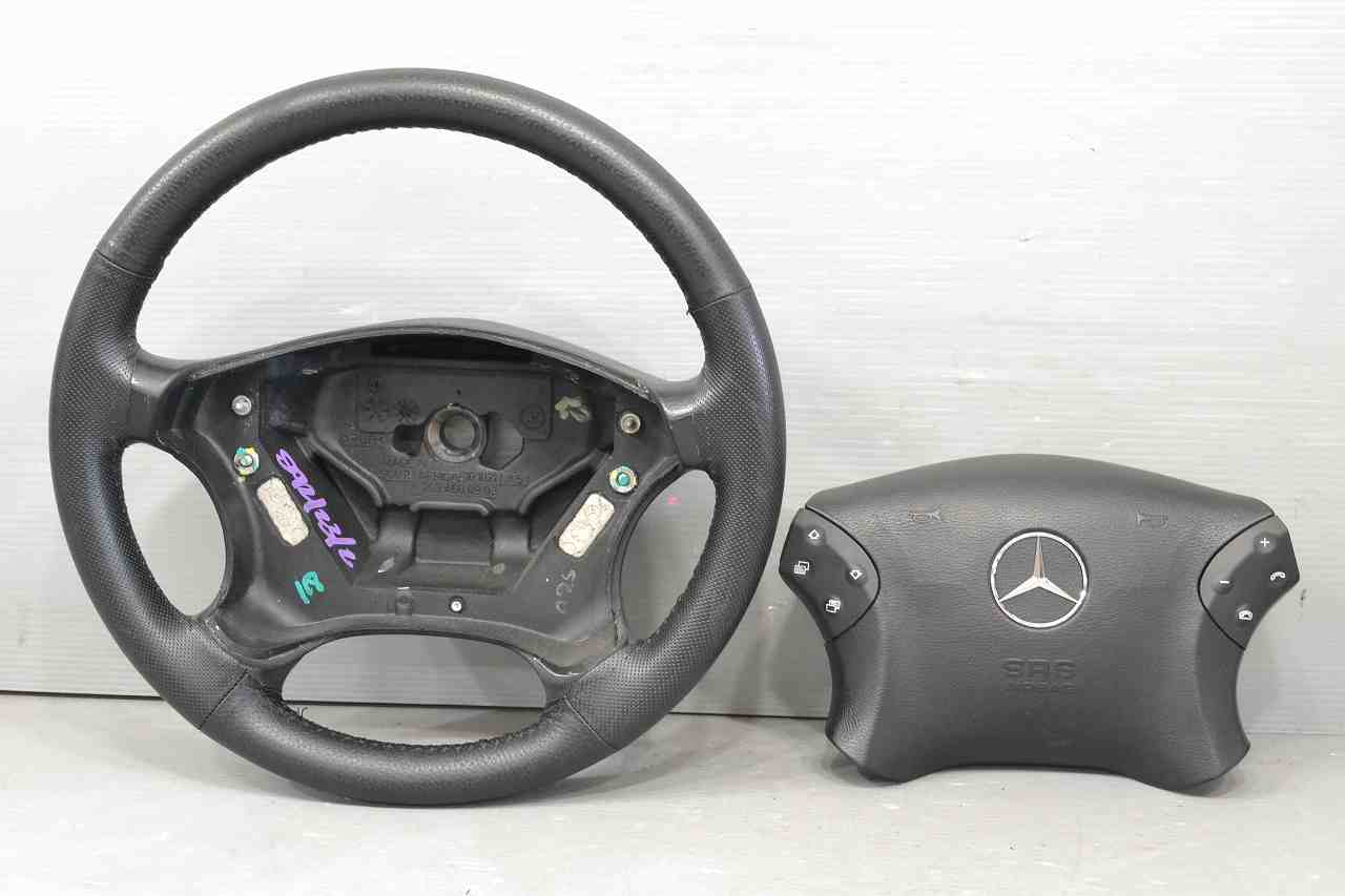 ベンツ C180 コンプレッサー W203 前期(203046) 純正 破損無 取付OK ハンドル ステアリング ホイール ..
