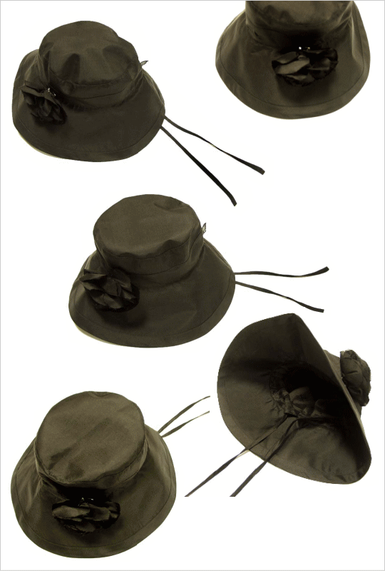 ハット シルクキャプリーヌ ブラック タイシルク100% 帽子 シルクのコサージュつき 40代 50代 60代 70代 ミセス シニア フォーマル 送料無料きゃら ファッション オリジナル