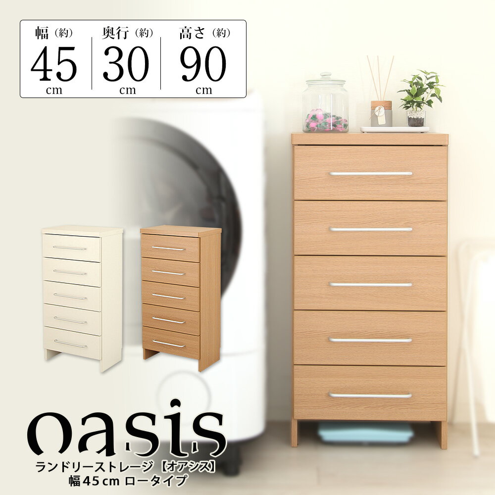 ランドリーストレージ オアシス 幅45cm ロータイプ 完成品 薄型 ランドリーラック ランドリー収納 ラン..