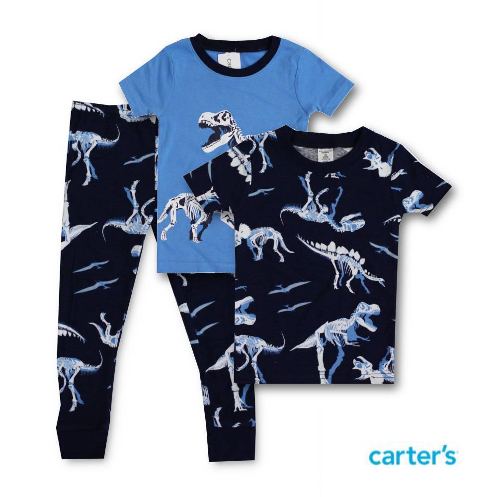 カーター carter s 男の子恐竜 ダイナソー男子100 110 120 子供服 3点セット パジャマ 部屋着 5-2Tサイズ 綿100%4歳 3歳 5歳 6歳 7歳