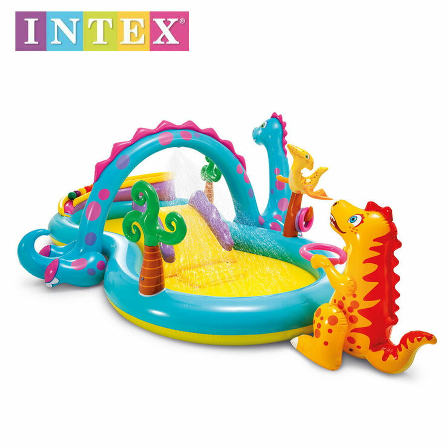 【 INTEX インテックス 】 ダイナランド プレイセンター プール 水遊び 恐竜ビニールプール 夏休み プレゼントにも 滑り台 おもちゃ あす楽
