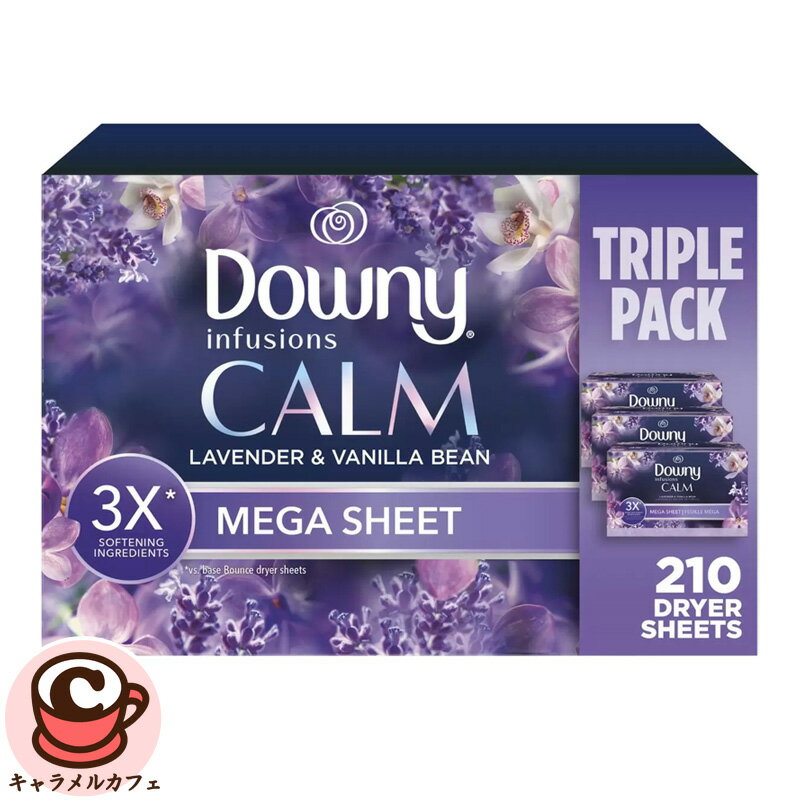 【Downy】ダウニー カーム 乾燥機用ドライシート 210枚入り 71654乾燥機 シート ドライヤーシート 柔らか 爽やか アロマ しわを防ぐ 香り 静電気 防止 糸くず 髪の毛 張り付きを抑える 柔軟効果 柔軟剤 コストコ キャラメルカフェ 通販 乾燥機用シート 乾燥機 シート