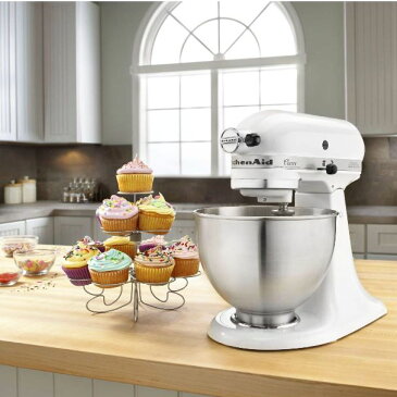 【当店ポイント5倍】送料無料【COSTCO コストコ】KitchenAid ヘッドアップ式スタンドミキサー　ボウル付　4.3L　ホワイト　電動泡だて器　ウルトラパワーSTAND MIXER 9KSM95WH