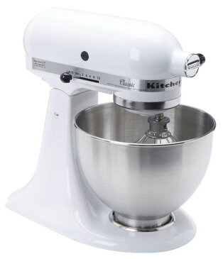 【当店ポイント5倍】送料無料【COSTCO コストコ】KitchenAid ヘッドアップ式スタンドミキサー　ボウル付　4.3L　ホワイト　電動泡だて器　ウルトラパワーSTAND MIXER 9KSM95WH