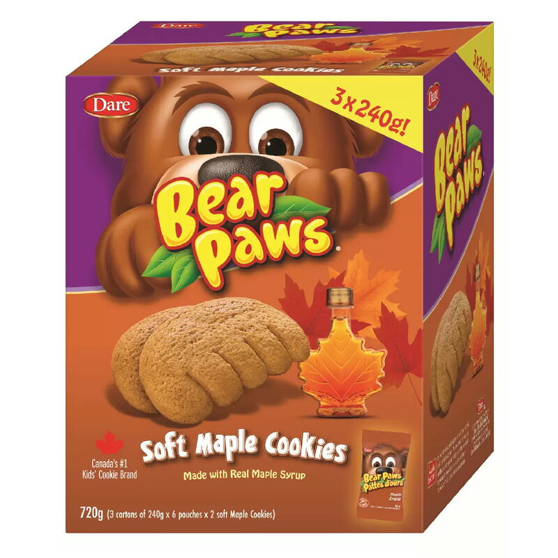 【 Bear Paws 】 ベアパウ メイプルクッキー 720g 36枚入り 53718クマの手のひらの形 しっとり ソフト カナダ 子供 大容量 個包装 誕生日 パーティー かわいい 映え 母の日 贈り物 おしゃれ クッキー ばらまき スイーツ お菓子 コストコ 食品 通販 直送 2