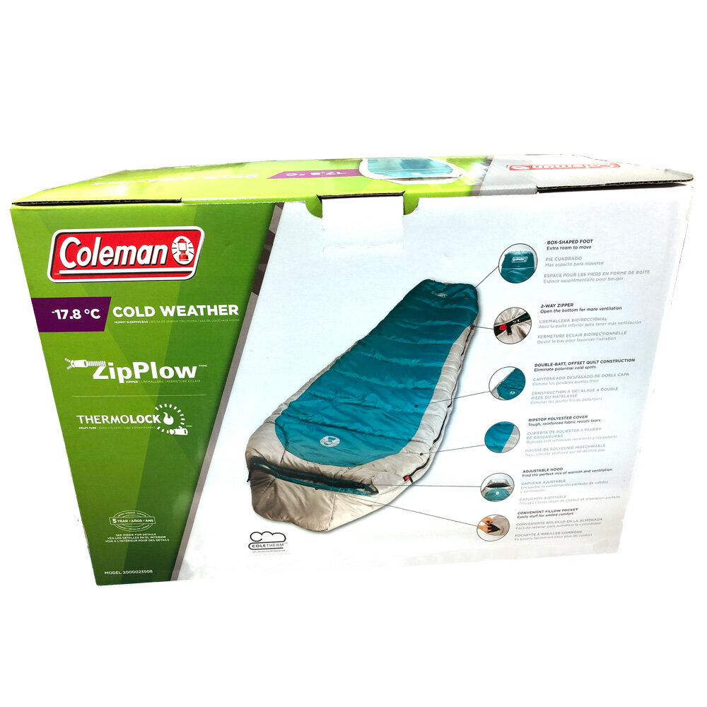 あす楽 送料無料【Coleman コールマン】シルバートン コールドウェザー COLD WEATHER 大人用寝袋(マミー型) -17.8度 まで対応★-17.8℃ sleeping bag Mummy Style #577961通販格安セール情報 楽天 通販