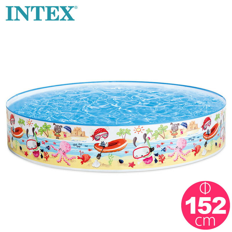 予約【 INTEX 】インテックス ファン アット ザ ビーチ スナップ セット プール 56451 152 cm 1.52m x25cm3歳 1人 2人 ビニールプール キッズプール 子供用 家庭用 おもちゃ 水遊び 壁プール 空気入れ不要 夏休み 子ども 子供 喜ぶ 小さい 小さめ