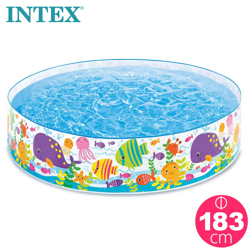 【 INTEX 】インテックス オーシャン プレイ スナップセット プール 183cm 56452 1.83m x 38cmキディプール 3歳 一人 二人 1人 2人 ビニールプール キッズプール 子供用 家庭用 親子 夏休み おもちゃ 水遊び 壁プール 空気入れ不要 子ども 子供 喜ぶ