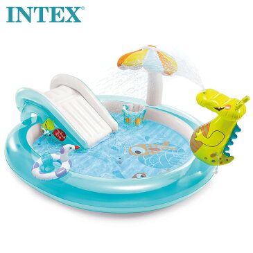 あす楽【INTEX インテックス】インテックス ゲーター インフレータブル プレイセンター プール #57165ビニールプール 滑り台 滑り台付き ゲイタープレイセンター キッズプール 子供用 家庭用 ファミリー 親子 Gator Play Center Pool 57165NP