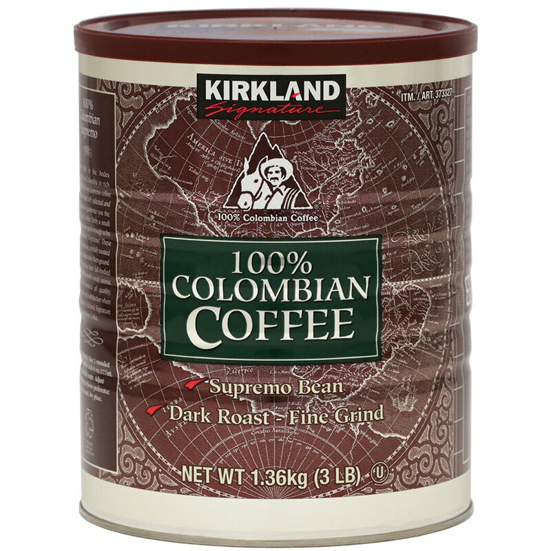 【 KIRKLAND】コロンビア コーヒー（粉）1.36kg 373327 カークランド ダークロースト コーヒー 珈琲 レギュラーコーヒー 大容量 大量 業務用 家庭用 食品 通販 コストコ COSTCO 直送 贈り物 ギフト プレゼント 2026 父の日 2