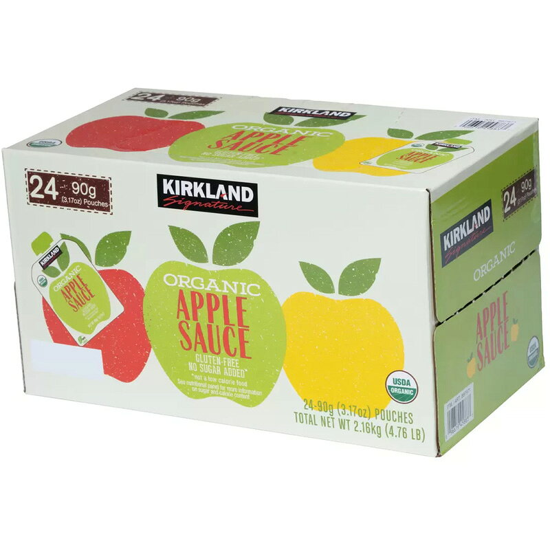 【 KIRKLAND 】 カークランドシグネチャー オーガニック アップルソース 90g x 24パックUSDA オーガニック認証 砂糖不使用 砂糖無添加 グルテンフリー キャップ付 有機りんご リンゴ 林檎 お一人様1箱限定 直送 caramelcafe-10035257 キャラメルカフェ サンプル画像3