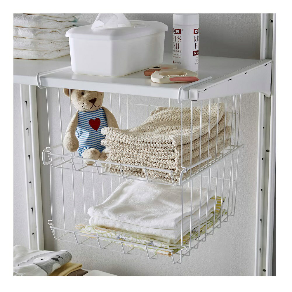 【 IKEA イケア 】 OBSERVATOR オブセルヴァトール 【 ホワイト 】 703.110.70バスケット クリップオンバスケット収納 タオル収納 バスケット収納 衣類収納 脱衣所収納 ラック収納 洗濯機上ラック収納 OBSERVATOR 連結可能 [2]