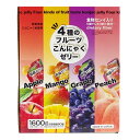 【雪国アグリ】 こんにゃくフルーツゼリー 4種類 80個入果物 グレープ ピーチ アップル マンゴー食物繊維 蒟蒻 ゼリー おやつ 健康 コラーゲン コストコ 直送(4)