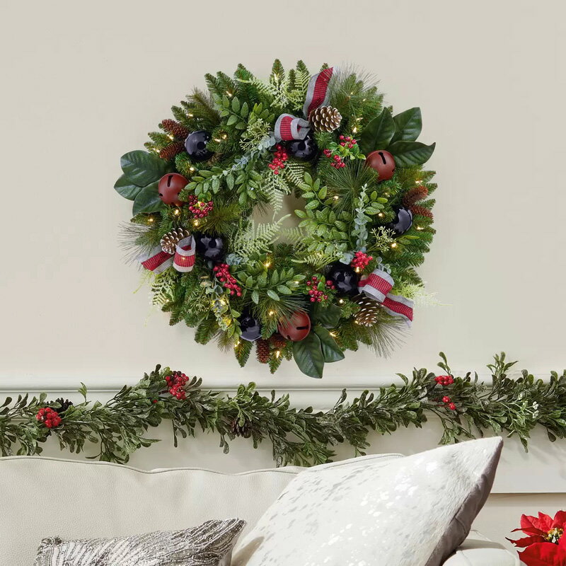 即納 【 COSTCO 】クリスマス ベル付き リース 直径76センチ 52119コストコ ショッ...