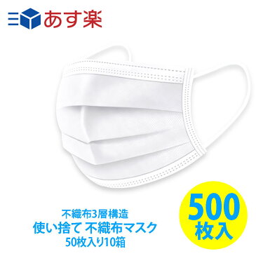 【予約商品】【送料無料】【sd】不織布 マスク 500枚入り 50枚 10箱 使い捨て フィルターマスク フリーサイズウイルス 飛沫除去 花粉