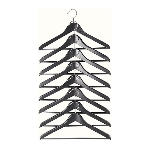 【 IKEA イケア 】 BUMERANG洋服ハンガー 8ピース 【 ブラック 】