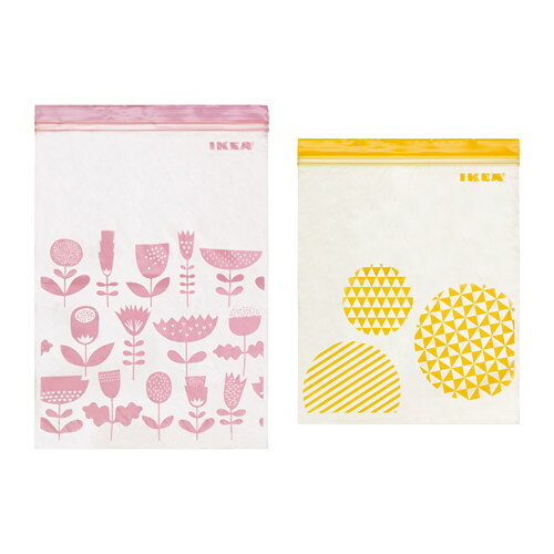 【IKEAイケア】【ISTAD】プラスチック袋 （ピンク＆イエロー） 30ピース