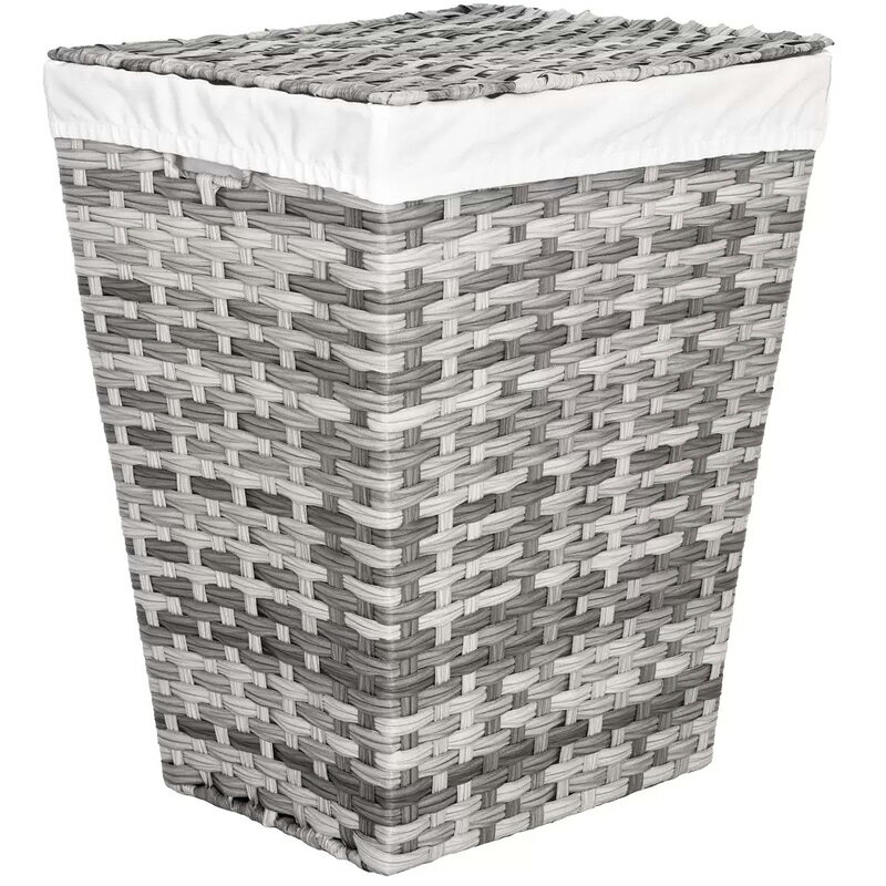 【セビルクラシックス】ランドリー バスケット ふた付き 1796103耐荷重 22.6kg 大型 50 x 37 x 58 cm 手編み かご 蓋 カバー 洗える ラック 収納 洗濯カゴ 見えない 隠せる 縦型 おしゃれ 高級感 スッキリ Seville Classics コストコ キャラメルカフェ 通販 COSTCO 直送 [3]
