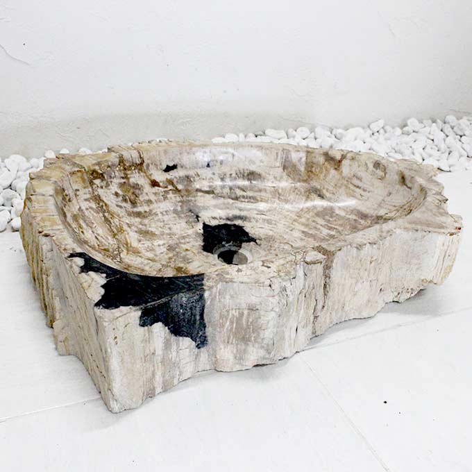 洗面ボウル ウッドストーン 木の化石 W70cm 受け皿 手洗い鉢 洗面台 バリ風 インテリア エクステリア