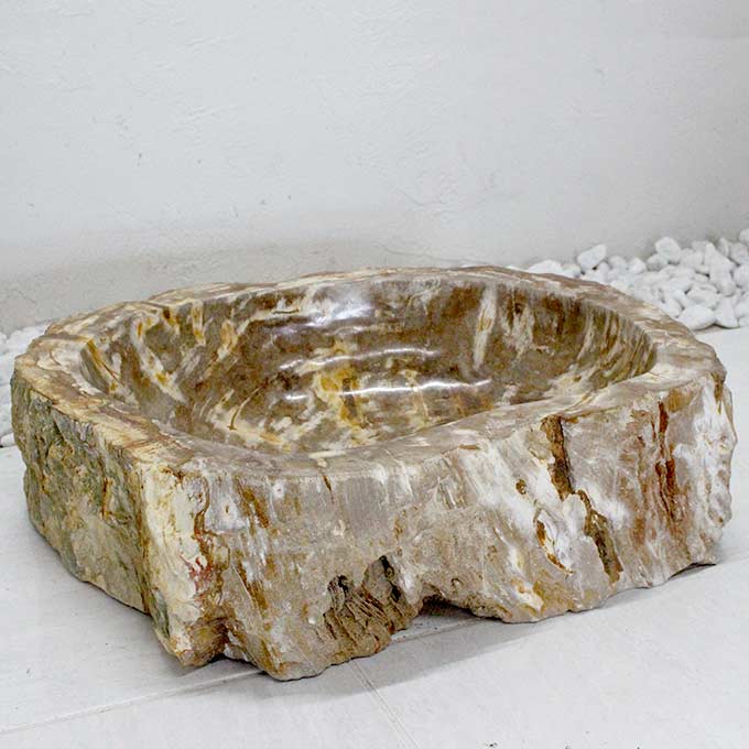 洗面ボウル ウッドストーン 木の化石 W55cm 受け皿 手洗い鉢 洗面台 バリ風 インテリア エクステリア